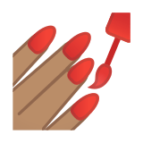 Nail Polish Emoji with Medium Skin Tone, Google style