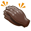 Clapping Hands Emoji with Dark Skin Tone, Samsung style