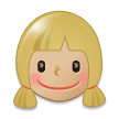 Girl Emoji with Medium-Light Skin Tone, Samsung style