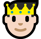 Prince Emoji with Light Skin Tone, Microsoft style