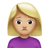 Woman Frowning Emoji with Medium-Light Skin Tone, Apple style