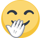 Face with Hand Over Mouth Emoji, Facebook style