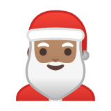 Santa Claus Emoji with Medium Skin Tone, Google style