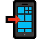 Mobile Phone with Arrow Emoji, Microsoft style