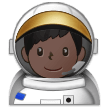 Man Astronaut Emoji with Dark Skin Tone, Samsung style