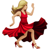 Woman Dancing Emoji with Medium-Light Skin Tone, Apple style