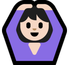 Woman Gesturing Ok Emoji with Light Skin Tone, Microsoft style