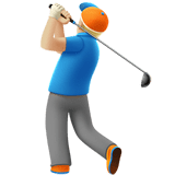 Man Golfing Emoji with Medium-Light Skin Tone, Apple style