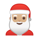 Santa Claus Emoji with Medium-Light Skin Tone, Google style