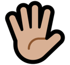 Hand with Fingers Splayed Emoji with Medium-Light Skin Tone, Microsoft style