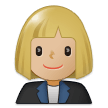 Woman Office Worker Emoji with Medium-Light Skin Tone, Samsung style