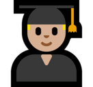 Man Student Emoji with Medium-Light Skin Tone, Microsoft style