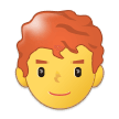 Man: Red Hair Emoji, Samsung style