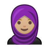 Woman with Headscarf Emoji with Medium-Light Skin Tone, Google style
