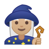 Mage Emoji with Medium-Light Skin Tone, Google style