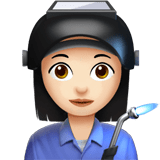 Woman Factory Worker Emoji with Light Skin Tone, Apple style