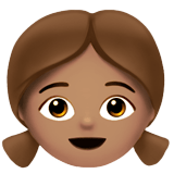 Girl Emoji with Medium Skin Tone, Apple style