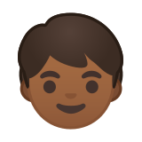 Child Emoji with Medium-Dark Skin Tone, Google style
