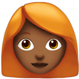 Woman: Medium-Dark Skin Tone, Red Hair, Apple style