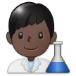 Man Scientist Emoji with Dark Skin Tone, Samsung style