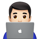 Man Technologist Emoji with Light Skin Tone, Apple style