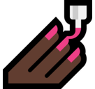 Nail Polish Emoji with Dark Skin Tone, Microsoft style