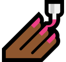 Nail Polish Emoji with Medium-Dark Skin Tone, Microsoft style