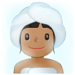 Person in Steamy Room Emoji with Medium Skin Tone, Samsung style