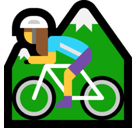 Woman Mountain Biking Emoji, Microsoft style
