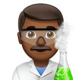 Man Scientist Emoji with Medium-Dark Skin Tone, Apple style