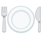 Fork and Knife with Plate Emoji, Facebook style