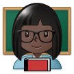 Woman Teacher Emoji with Dark Skin Tone, Samsung style