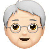 Older Person Emoji with Light Skin Tone, Apple style