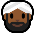 Man Wearing Turban Emoji with Medium-Dark Skin Tone, Microsoft style