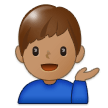Man Tipping Hand Emoji with Medium Skin Tone, Samsung style