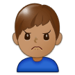 Man Frowning Emoji with Medium Skin Tone, Samsung style