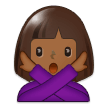 Woman Gesturing No Emoji with Medium-Dark Skin Tone, Samsung style