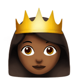 Princess Emoji with Medium-Dark Skin Tone, Apple style