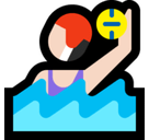 Woman Playing Water Polo Emoji with Light Skin Tone, Microsoft style