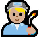 Man Factory Worker Emoji with Medium-Light Skin Tone, Microsoft style