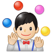 Man Juggling Emoji with Light Skin Tone, Samsung style