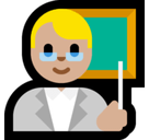 Man Teacher Emoji with Medium-Light Skin Tone, Microsoft style