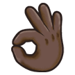 Ok Hand Emoji with Dark Skin Tone, Samsung style