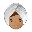 Woman Wearing Turban Emoji with Medium Skin Tone, Samsung style