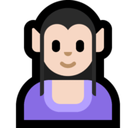 Woman Elf Emoji with Light Skin Tone, Microsoft style