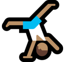 Person Cartwheeling Emoji with Medium Skin Tone, Microsoft style
