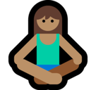Person in Lotus Position Emoji with Medium Skin Tone, Microsoft style