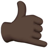 Call Me Hand Emoji with Dark Skin Tone, Apple style