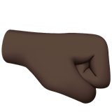 Right-Facing Fist Emoji with Dark Skin Tone, Apple style