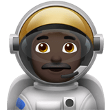 Man Astronaut Emoji with Dark Skin Tone, Apple style